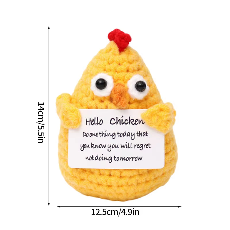 Hand-Woven Crocheted Ornaments Funny Positive Energy Vegetable Animal Doll with Hugging Card Creative Festivals Gifts Handcrafts