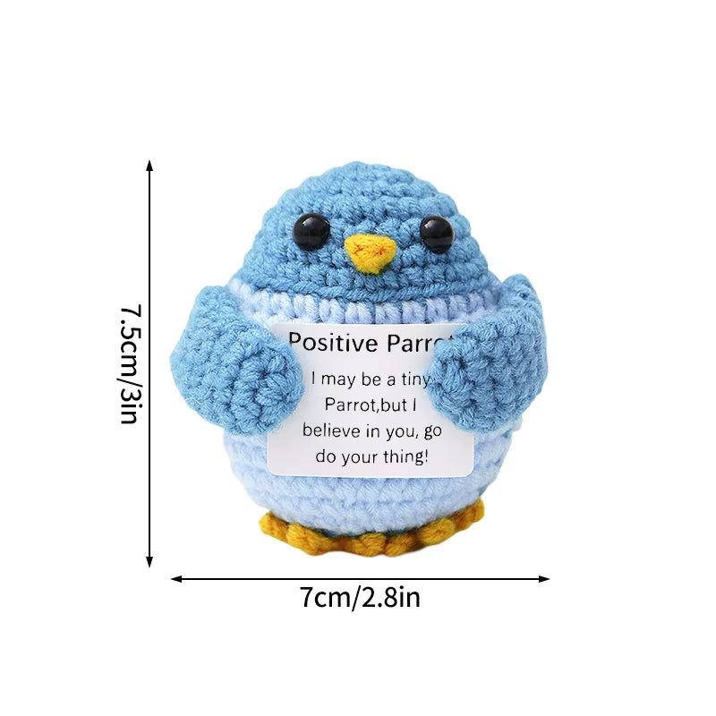 Hand-Woven Crocheted Ornaments Funny Positive Energy Vegetable Animal Doll with Hugging Card Creative Festivals Gifts Handcrafts