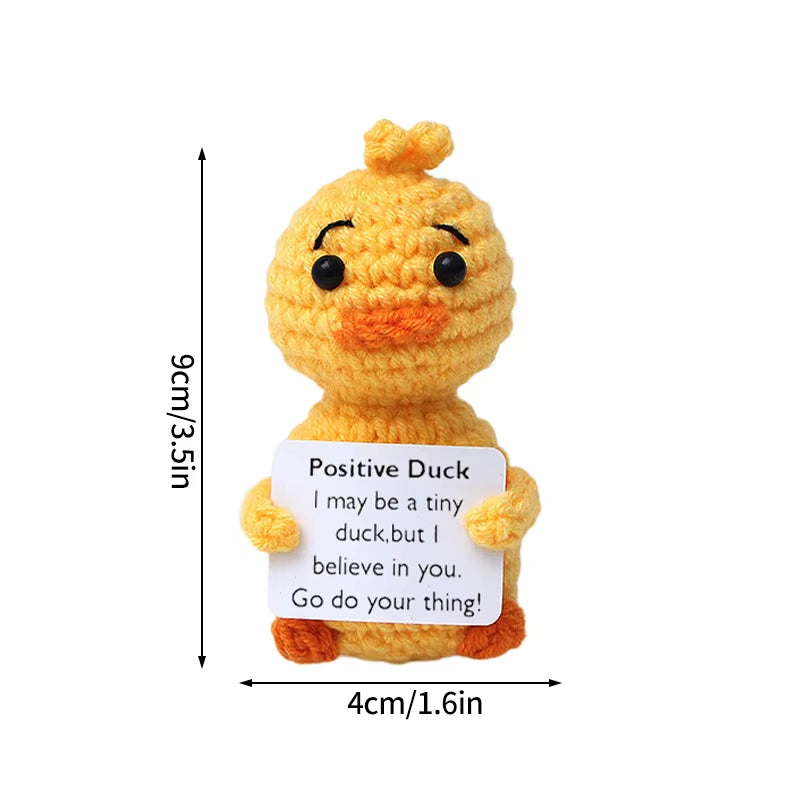 Hand-Woven Crocheted Ornaments Funny Positive Energy Vegetable Animal Doll with Hugging Card Creative Festivals Gifts Handcrafts