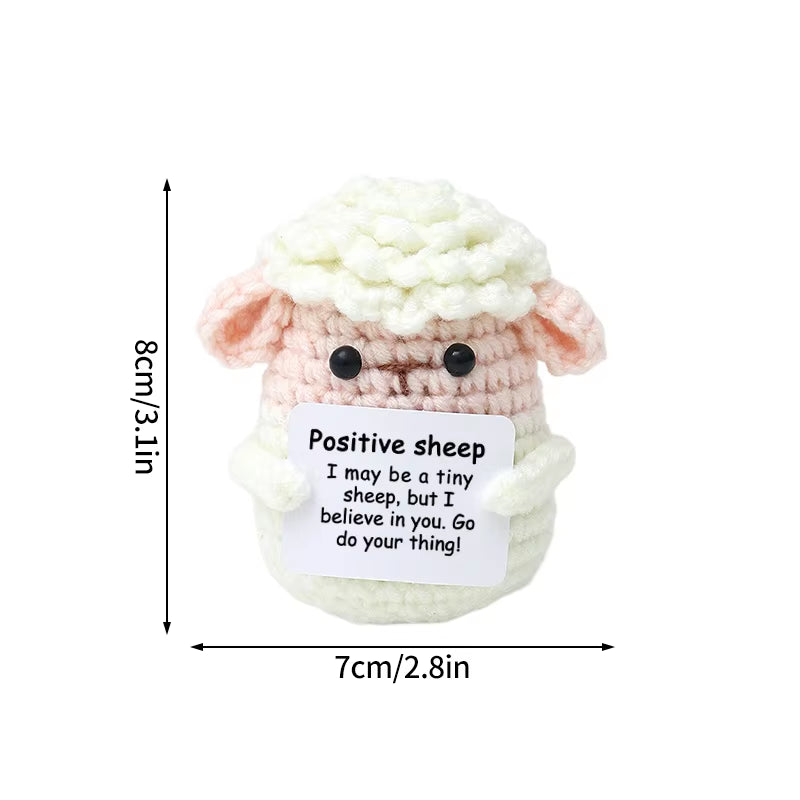 Hand-Woven Crocheted Ornaments Funny Positive Energy Vegetable Animal Doll with Hugging Card Creative Festivals Gifts Handcrafts