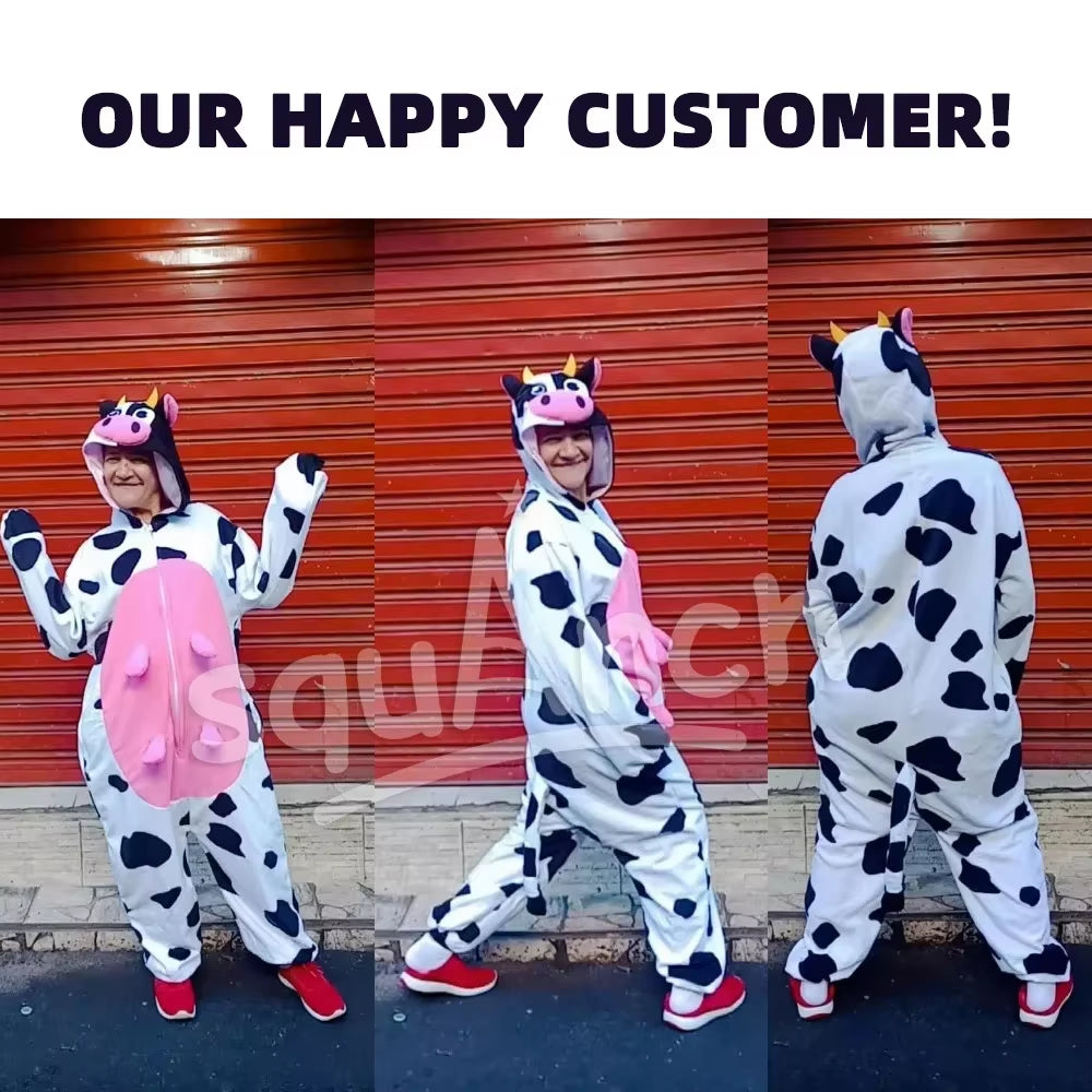 Vache Kigurumi Anime Onesies Pour Femmes Et Hommes, Salopette, Drôle, Mignon, Imbibé Pour Adulte, Hiver, Pyjama