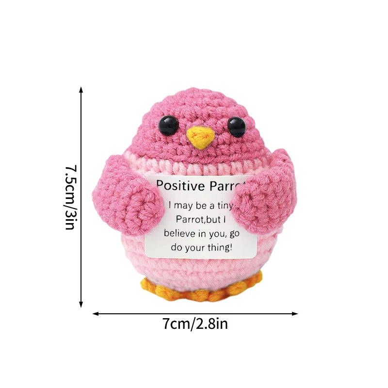 Hand-Woven Crocheted Ornaments Funny Positive Energy Vegetable Animal Doll with Hugging Card Creative Festivals Gifts Handcrafts