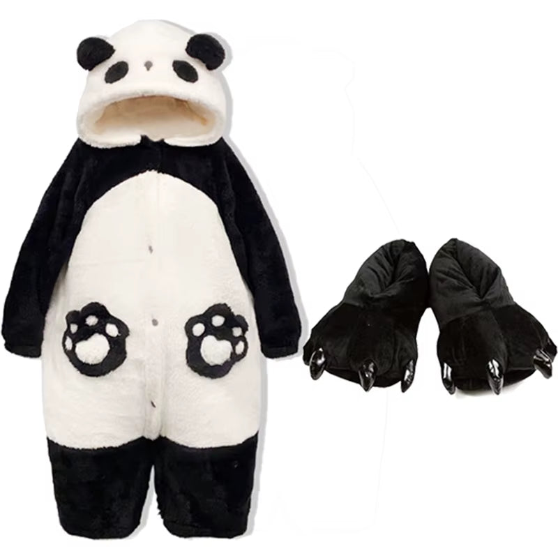 Winter Unisex the Panda Robes Costumes Onesies Kigurumi Unicron Cosplay Pajamas Adult Pyjamas Animal Sleepwear Jumpsuit Anime