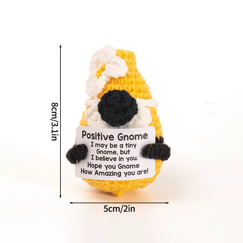 Hand-Woven Crocheted Ornaments Funny Positive Energy Vegetable Animal Doll with Hugging Card Creative Festivals Gifts Handcrafts