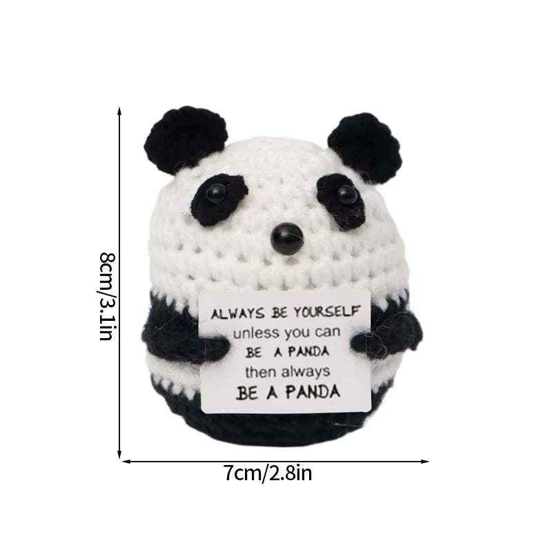 Hand-Woven Crocheted Ornaments Funny Positive Energy Vegetable Animal Doll with Hugging Card Creative Festivals Gifts Handcrafts