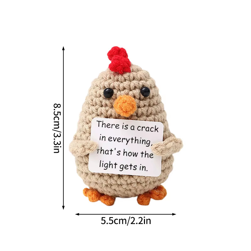 Hand-Woven Crocheted Ornaments Funny Positive Energy Vegetable Animal Doll with Hugging Card Creative Festivals Gifts Handcrafts