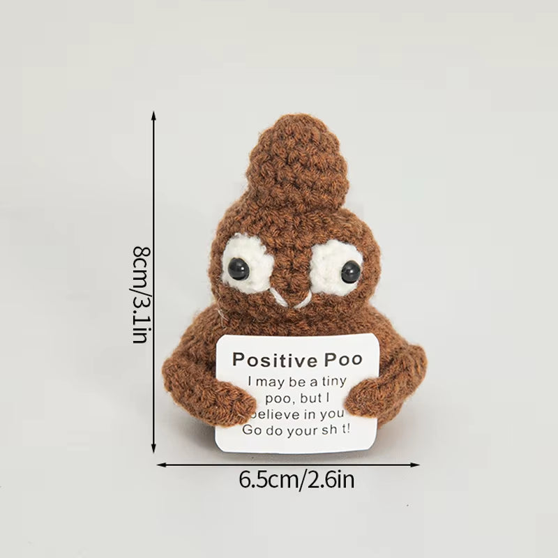 Hand-Woven Crocheted Ornaments Funny Positive Energy Vegetable Animal Doll with Hugging Card Creative Festivals Gifts Handcrafts